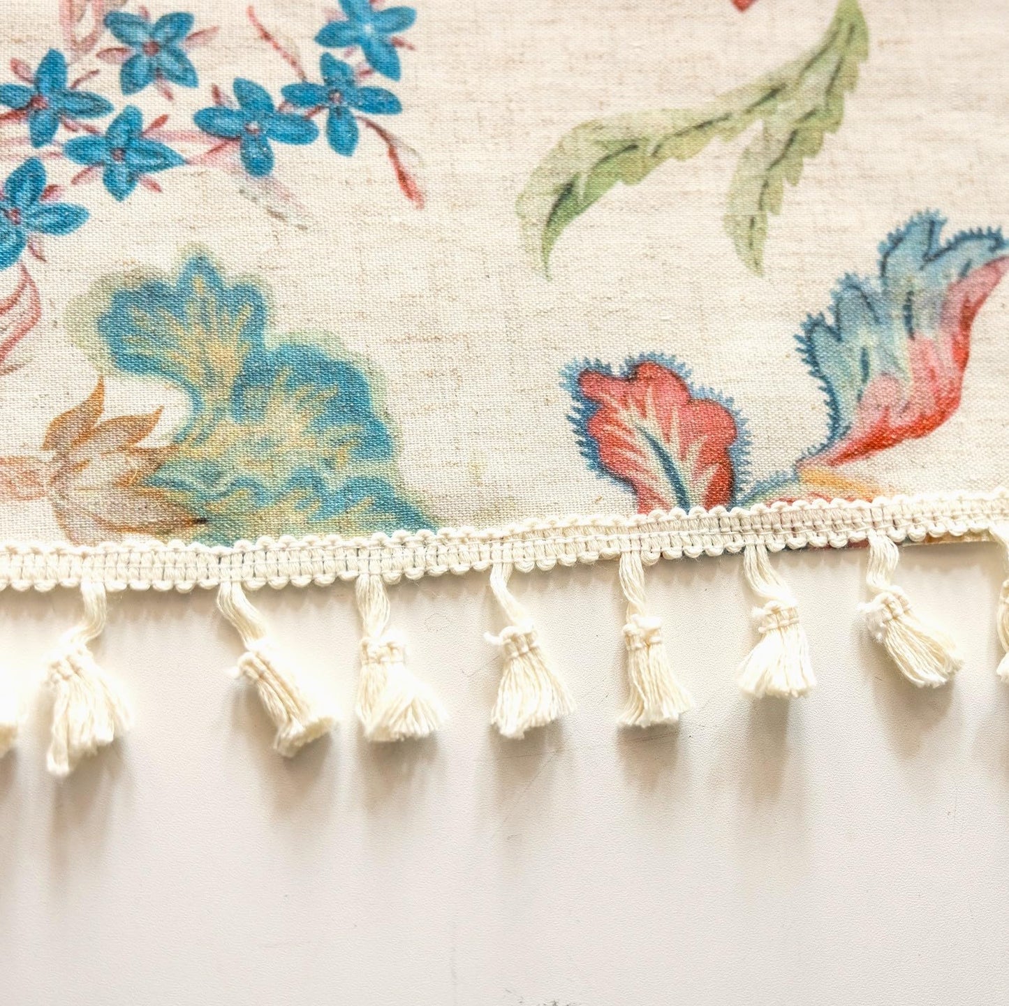 Boho Jacobean Curtains for Living Room 84 Inch Length Colorful Watercolor Bohemian Floral Pattern Linen Window Curtain Panels with Tassel Farmhouse Shabby Chic Drapes Set of 2 W50 x L84 Blue Red