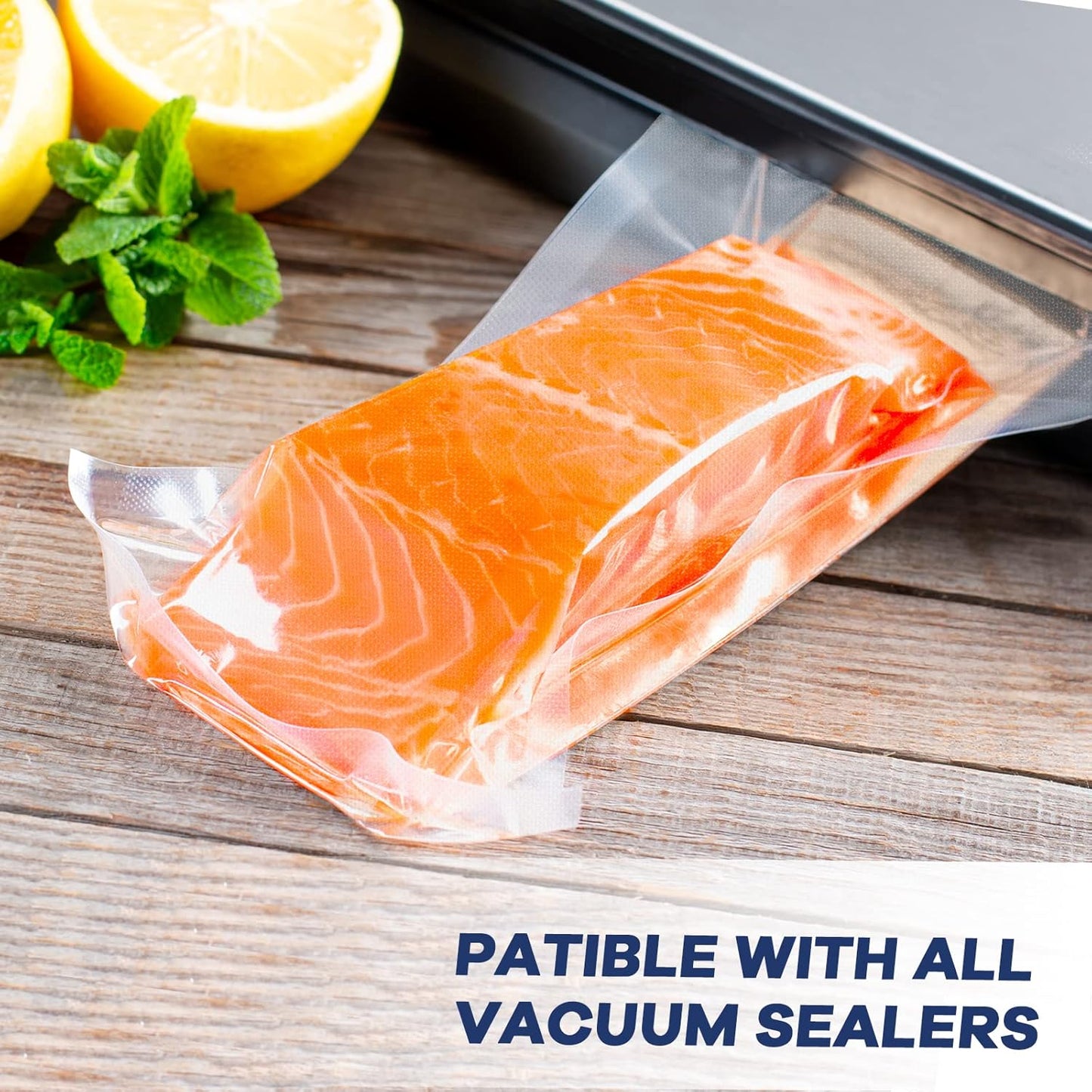 Vacuum Sealer Bags - Skiennix 2 Rolls 8"x50' Heavy Duty BPA-Free Food Saver Bags for Meal Prep & Storage
