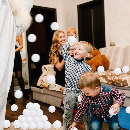 Homiar 400 Pack Plush Snow Balls - Soft Indoor & Outdoor Winter Game Toys | White Xmas Decorations