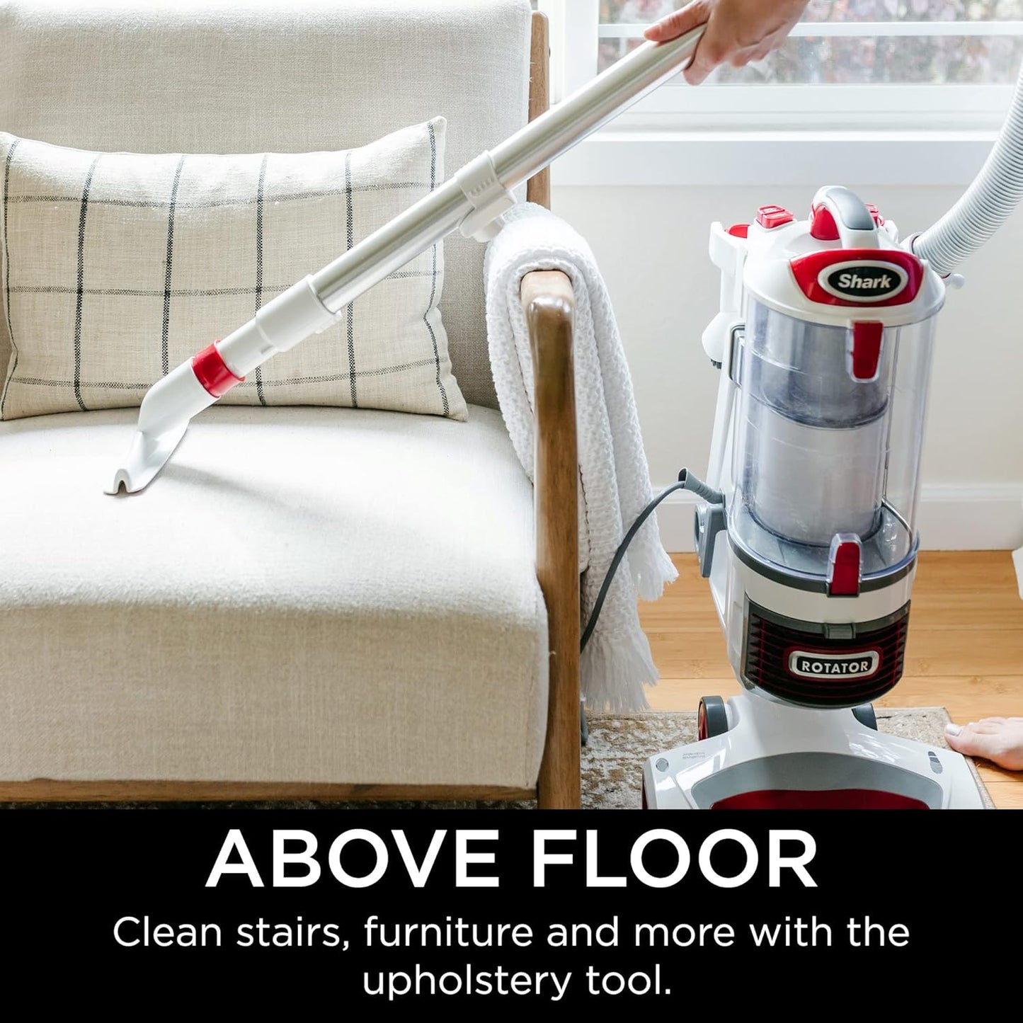 Shark NV501 Rotator Vacuum - Professional Lift-Away Design with HEPA Filter & LED Headlights | White/Red