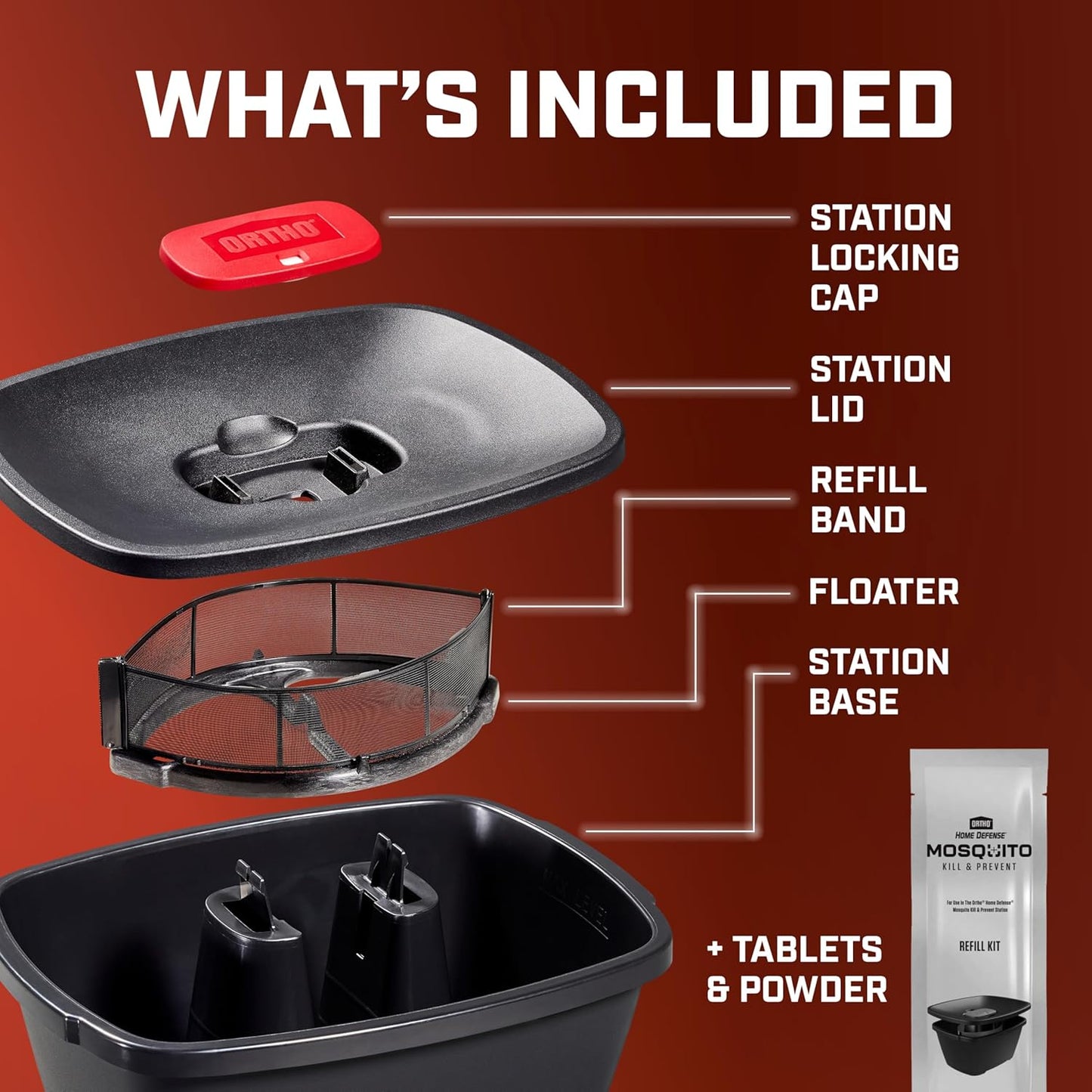 Ortho Home Defense Mosquito Killer - Silent, Easy-to-Use Solution for 4,300 Sq. Ft. Protection | 1 Station & 2 Bands