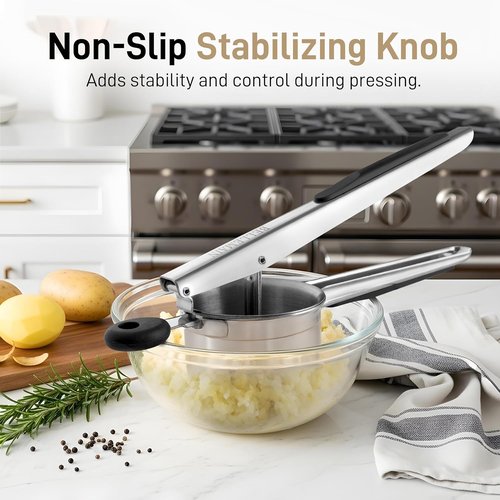 Bellemain Potato Ricer - Heavy Duty Stainless Steel Masher for Smooth Mashed Potatoes & Baby Food | 15oz