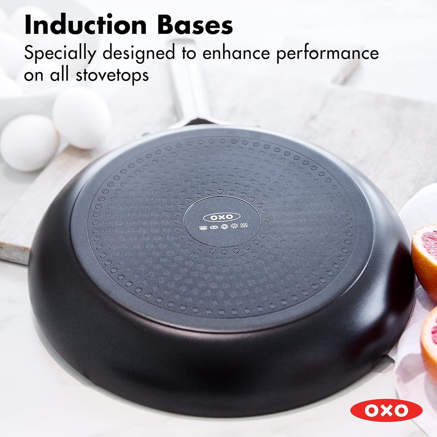 OXO Agility 10" Nonstick Frying Pan - Ceramic PFAS-Free Cookware, Induction Compatible, Black
