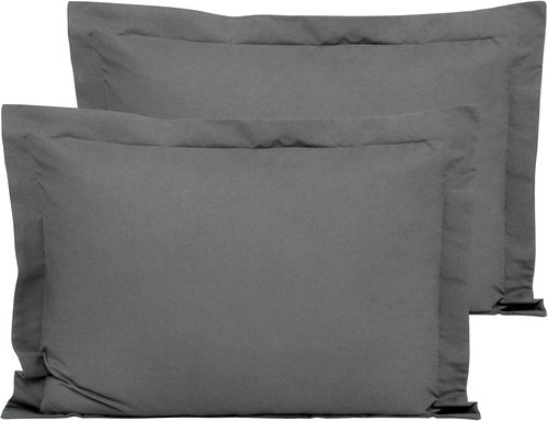 FLXXIE Microfiber Pillow Shams Set of 2 - Soft, Fade & Wrinkle Resistant Dark Grey Covers | 20x26 Inches