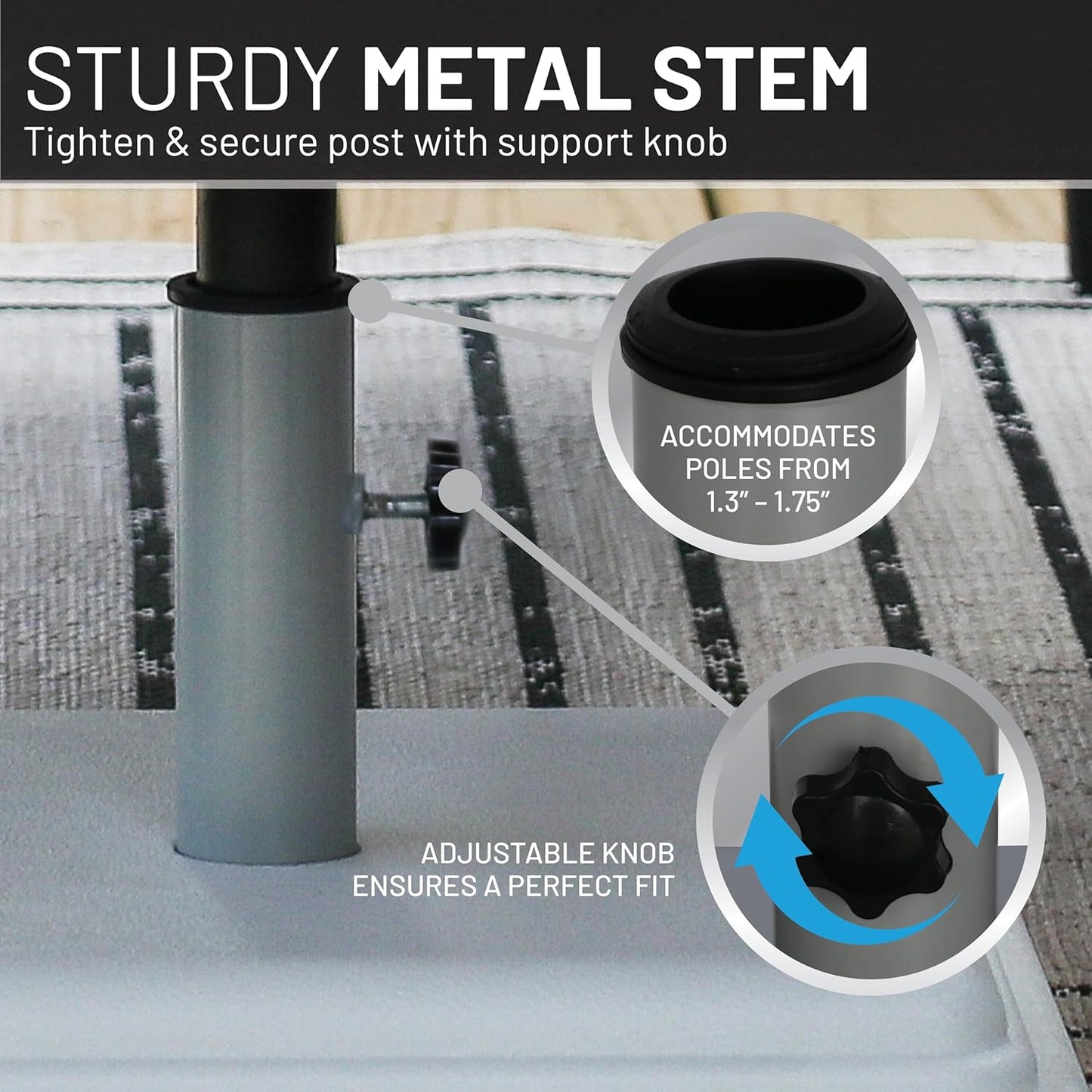 US Weight 40 Pound Umbrella Base - Heavy Duty Patio Table Support - Made in the USA