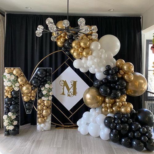 FOTIOMRG Black Balloons 12 inch, 100 Pack Black Latex Balloons for Birthday Graduation Halloween Baby Shower Father's Day Party Decorations