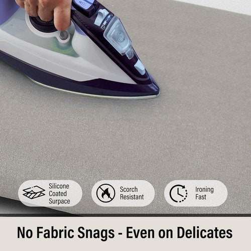 Iwtmm Ironing Board Cover - Heavy-Duty Silicone Coating, Scorch-Resistant Padding | Fits 15 x 54 Inches, Silver