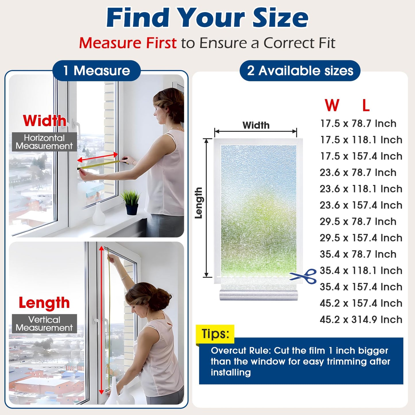 Borskyn Frosted Glass Window Privacy Film with Ice Vein Texture, Static Cling UV Blocking Removable Covering, Decorative Frosting Film for Home Office Bedroom Door, Clear, 23.6 x 157.4 Inches