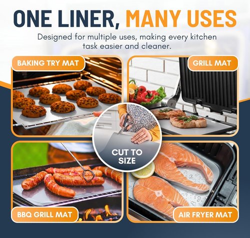 Heavy Duty Oven Liners by [Brand Name] - 3 Pack Non-Stick Reusable Mats, 16.25”x23” | BPA & PFOA Free Kitchen Accessory