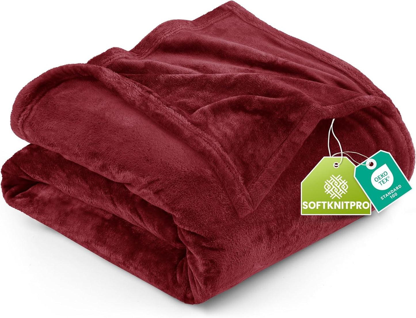 Utopia Bedding Fleece Blanket - Luxury Soft Microfiber Queen Size in Burgundy (90x90 Inch)