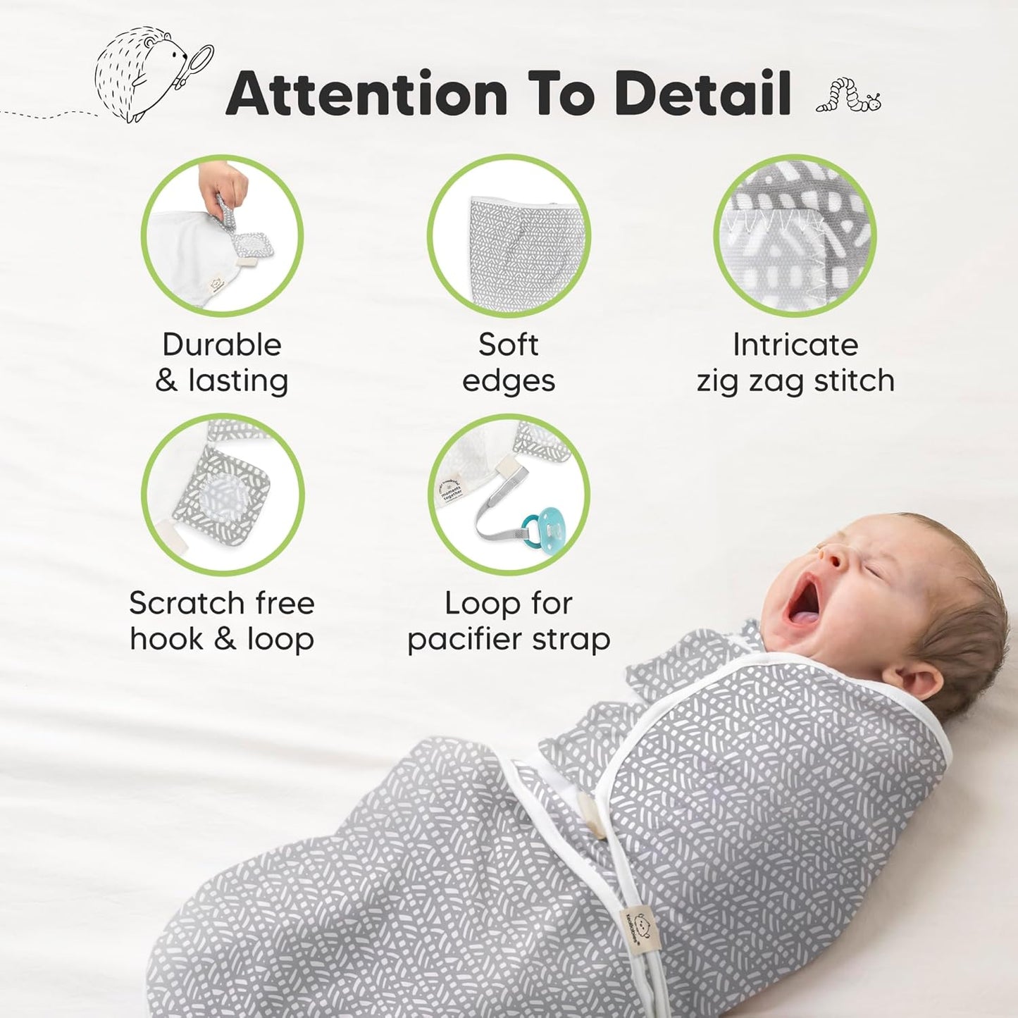 Nordic Organic Baby Swaddle Sleep Sacks - Soft & Snug for Newborns 0-3 Months | 3-Pack, Unisex