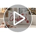 ZWJD 12x20 Inch Christmas Lumbar Pillow Cover with 3D Embroidery Faux Fur, Red