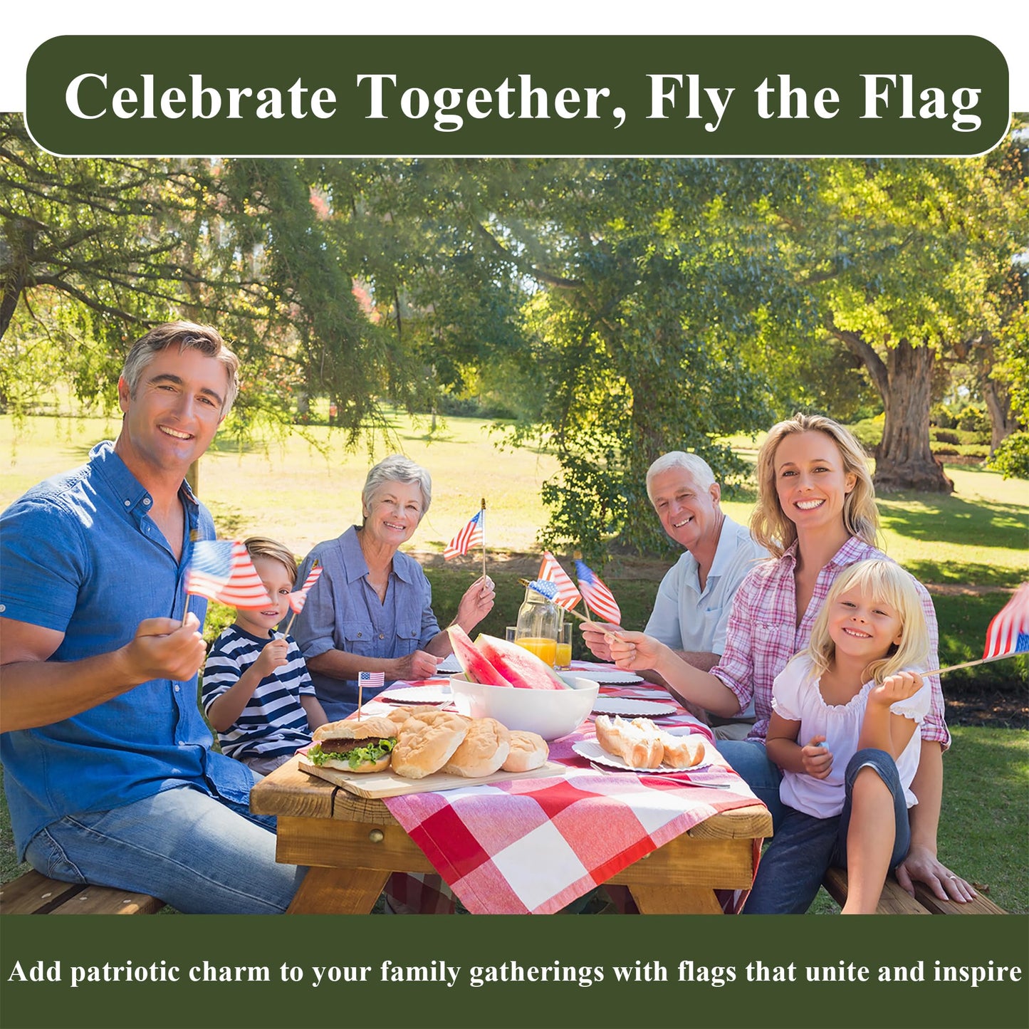 Pack of 100 Mini American Flags - 4x6 Inch Small American Flags on Sticks - Preassembled Handheld USA Flags for Memorial Day, 4th of July Decorations & Patriotic Events