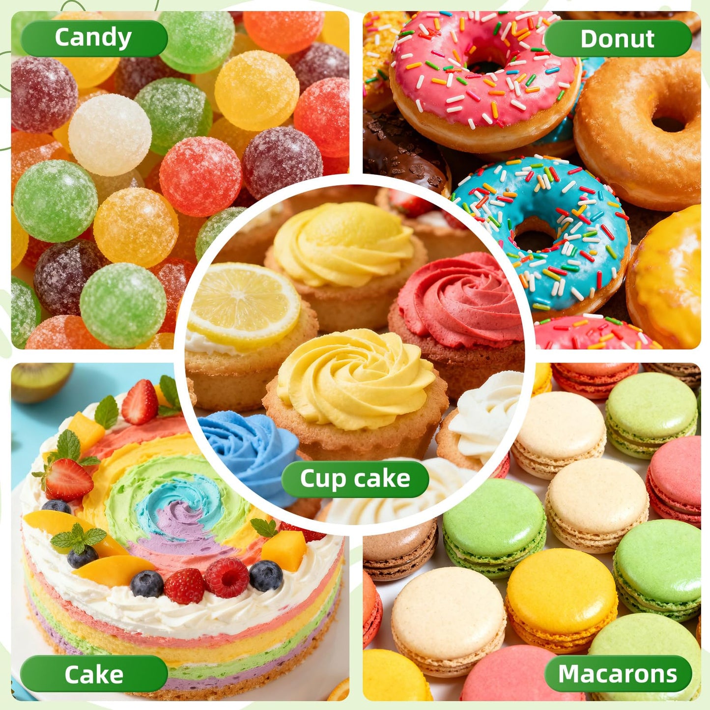 Natural Food Coloring Liquid Set - 6 Vibrant Color Food Grade