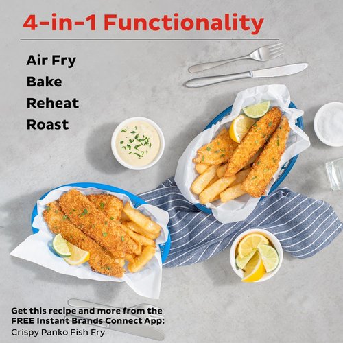 Instant Pot Vortex 5.7QT Air Fryer - 4-in-1 Functions with EvenCrisp Technology | Custom Programs & 100+ Recipes - Black
