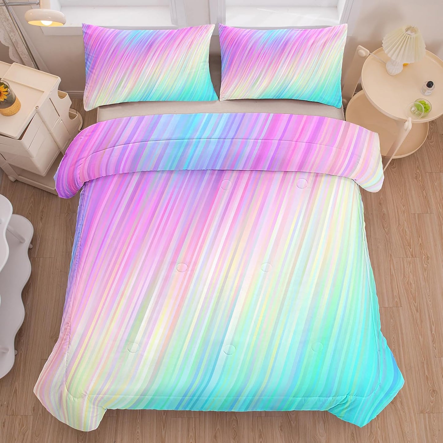 Bodhi Rainbow Graffiti Football Bedding for Boys & Teens - Full Comforter Set with Matching Pillowcases