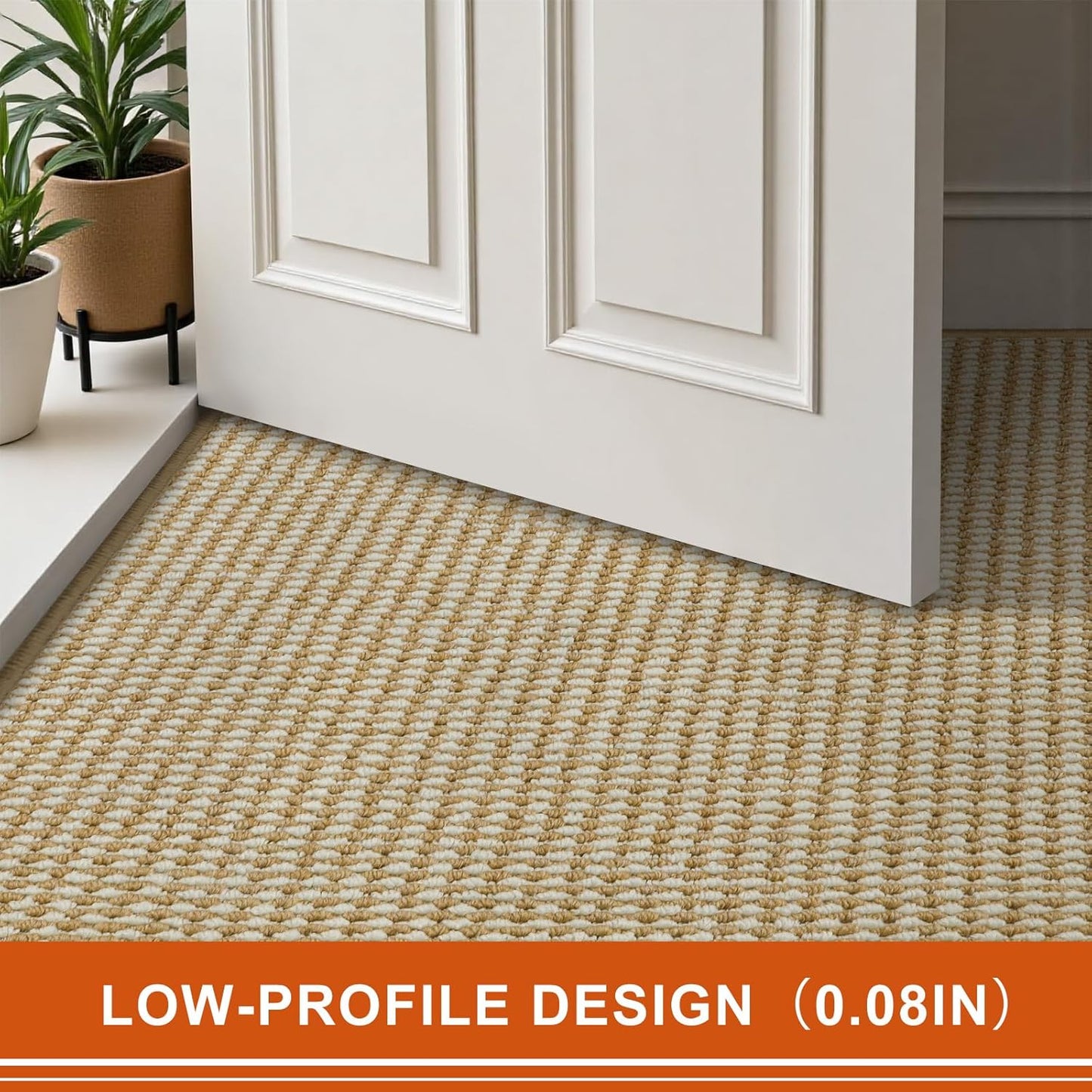 Regine Switzerland Dirt Trapper Door Mat - Non-Slip, Absorbent Indoor Entrance Rug | 20" x 32", Beige White