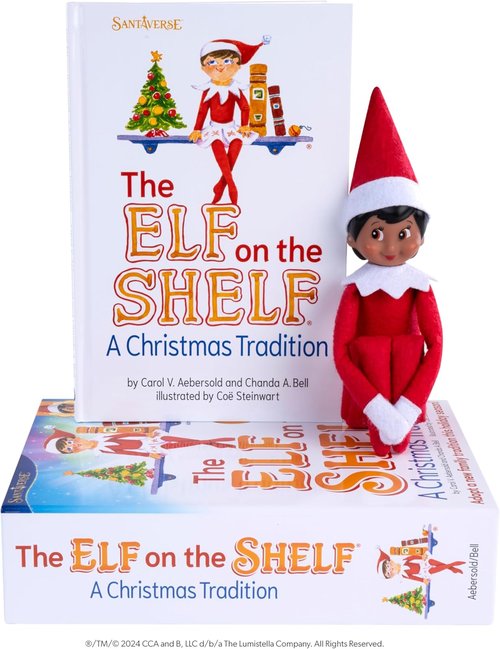 Elf on the Shelf | Girl Scout Elf with Brown Eyes - Illustrated Storybook & Keepsake Box Included
