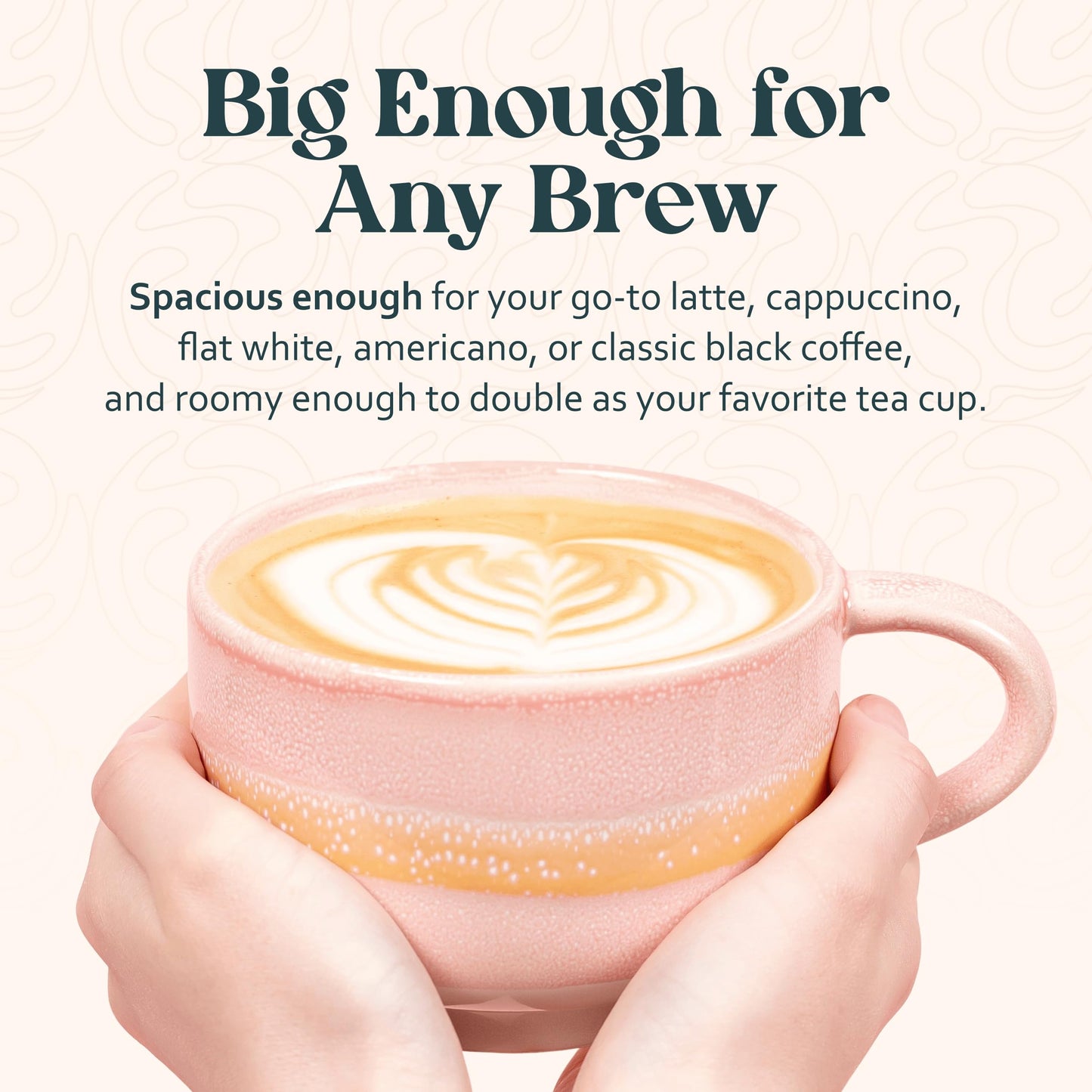 NOVA CERAMICS Large Coffee Mug - Ceramic Coffee Mug - Coffee Cups with Handle - 16 oz Coffee Mugs - Microwave & Dishwasher Safe - Gifts For Women Men Him Her - 16oz - Monsoon