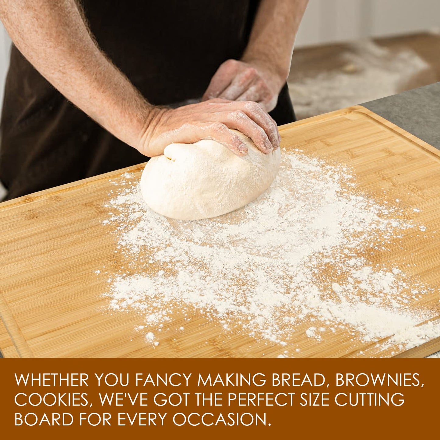 3XLarge Cutting Board, 24" Bamboo Cutting Boards for Kitchen with Juice Groove and Handles Kitchen Chopping Board for Meat Cheese board Heavy Duty Serving Tray, 3XL, Empune