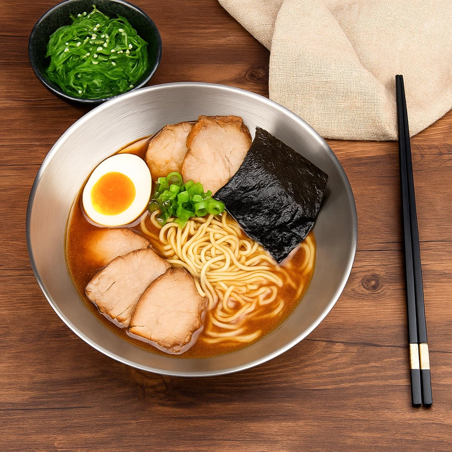 IMEEA 37 Oz Unbreakable Ramen Bowls SUS304 Stainless Steel Insulated Serving Bowl for Soup, Pasta, Noodle and Pho, Set of 2