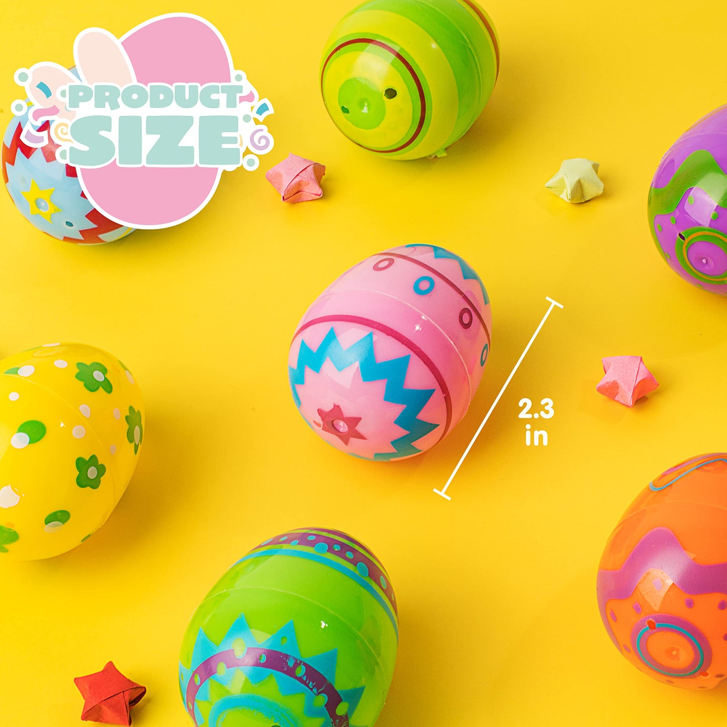 JOYIN 288PCS 2.3" Printed Easter Eggs, Empty Easter Eggs Fillable, Colorful Plastic Eggs Bulks for Easter Hunt, Party Favor, Basket Stuffers Filler, Classroom Prize Supplies