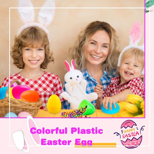 4 Inch Plastic Fillable Easter Eggs 36/54/ 66/78 pcs Large Colorful Easter Egg Big Flat Bottom Eggs Bulk for Easter Basket Fillers Egg Hunt Party Supplies (66 Pcs (6 Color) - Flat Bottom (4 Inch))