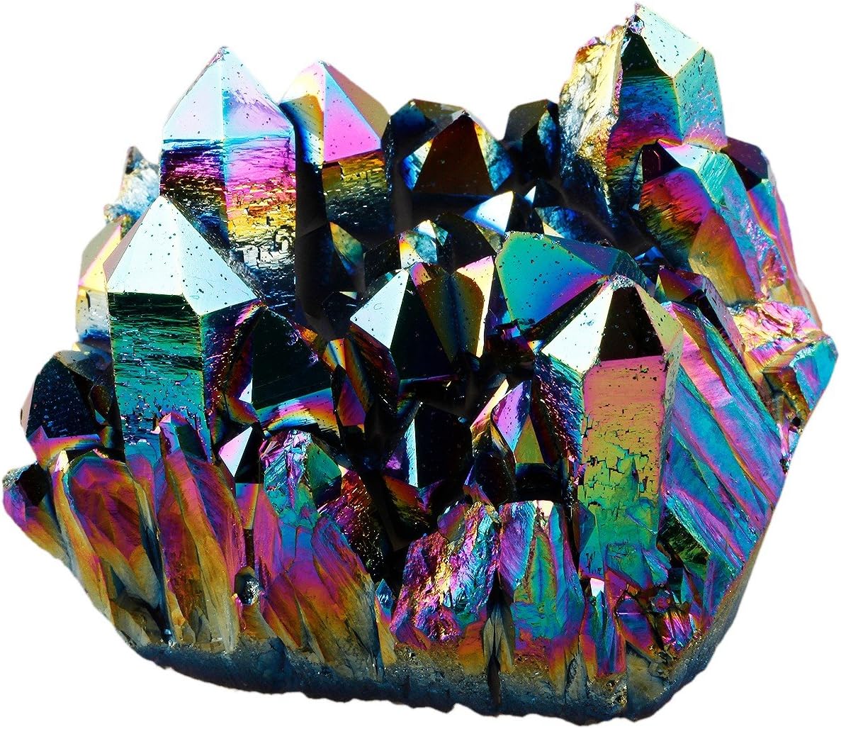 Red Titanium Coated Quartz Geode Druzy Crystal Cluster Specimen - 0.2-0.3lb