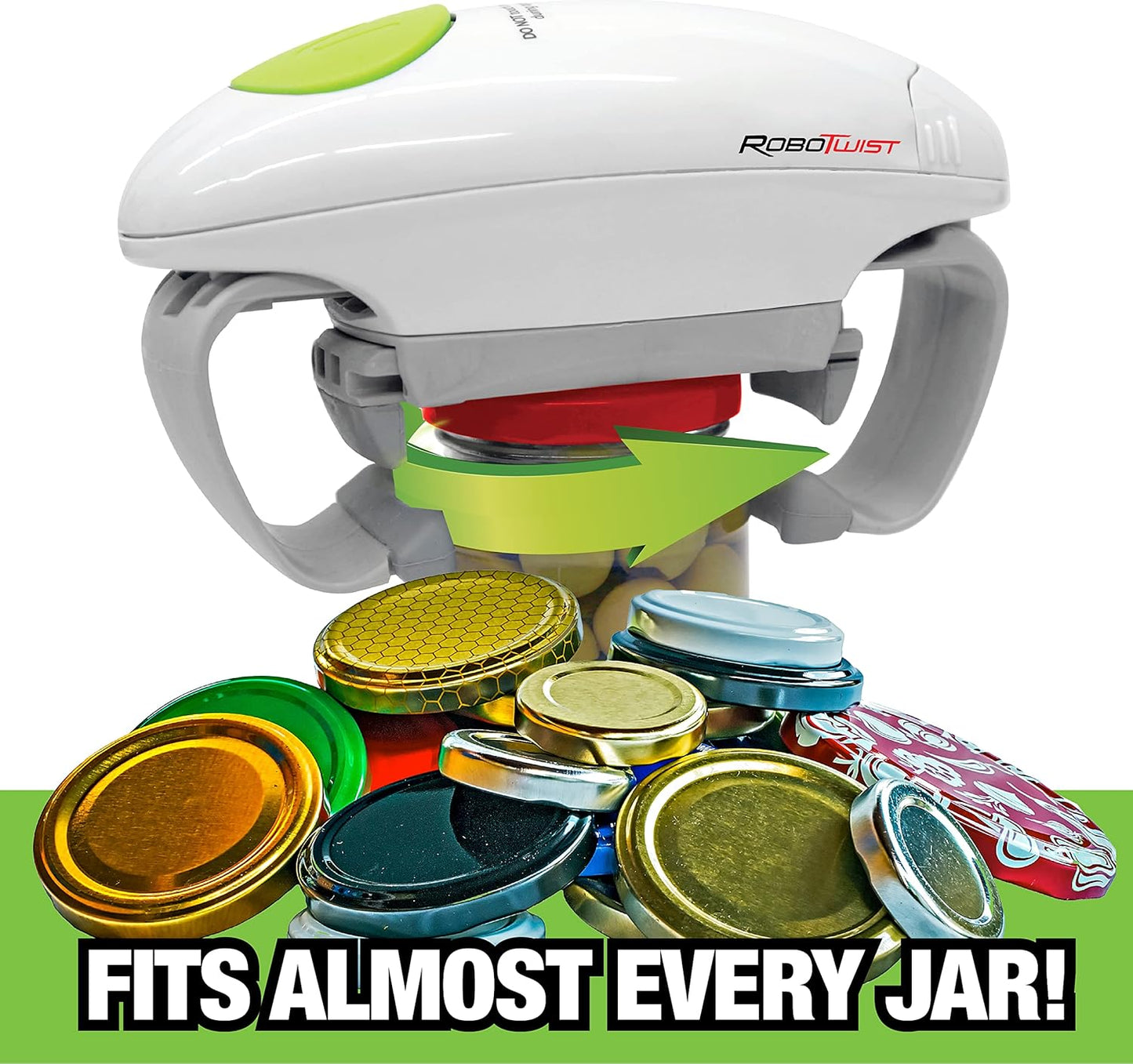 Robotwist Automatic Jar Opener - Deluxe Model with Enhanced Torque | Electric Hands-Free Kitchen Gadget for All Jar Sizes