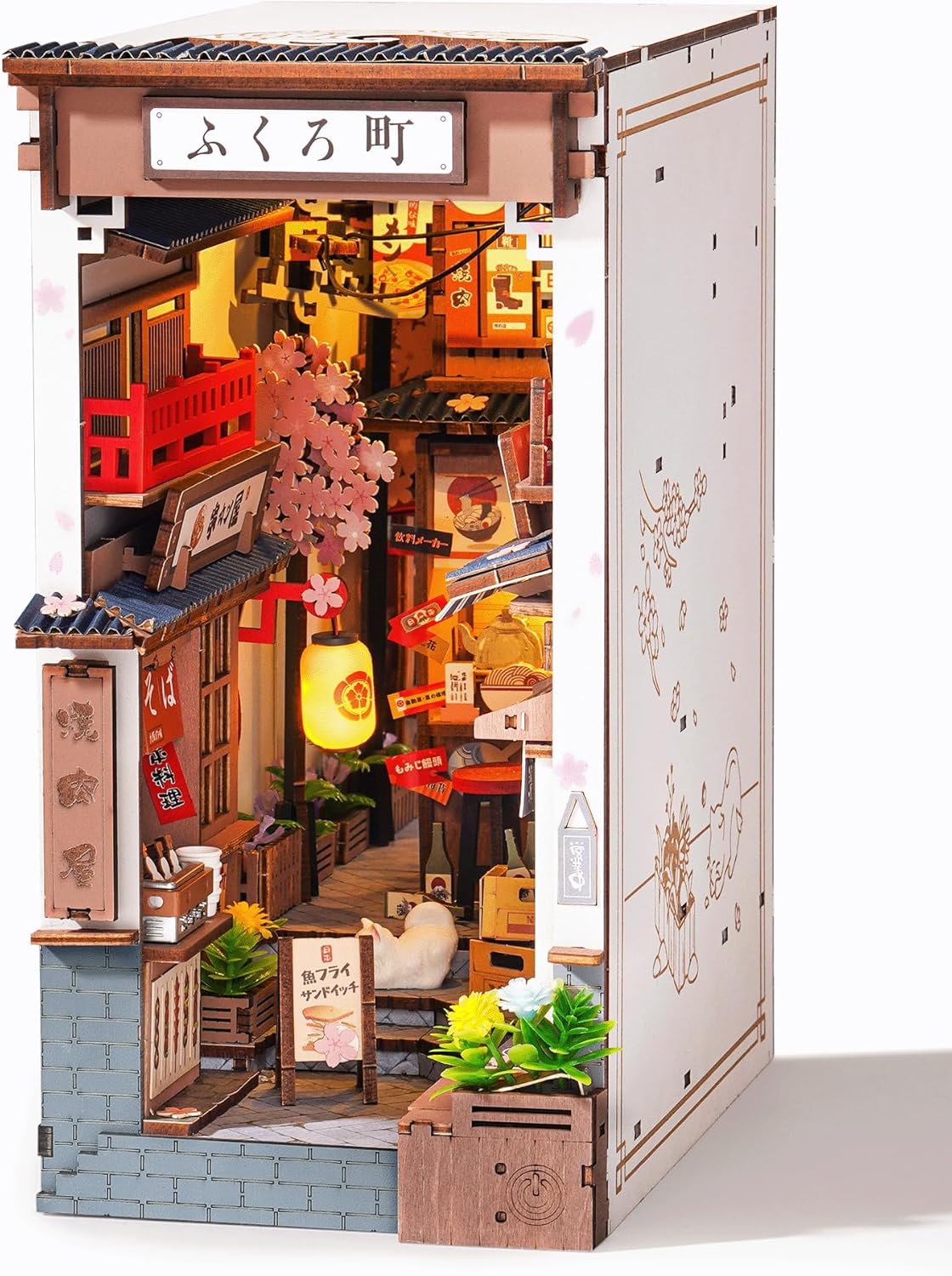 Rolife Book Nook Kit - Sakura Wine Alley 3D Wooden Puzzle | Japanese-Inspired Miniature Dollhouse Decor for Book Lovers