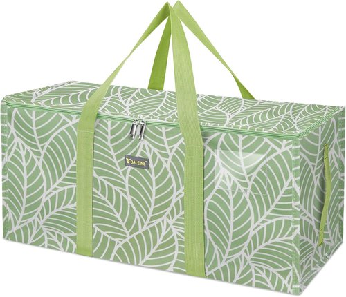 BALEINE Extra Large Storage Tote - Heavy-Duty Oxford Fabric with Zippers & Handles | Antique Foliage