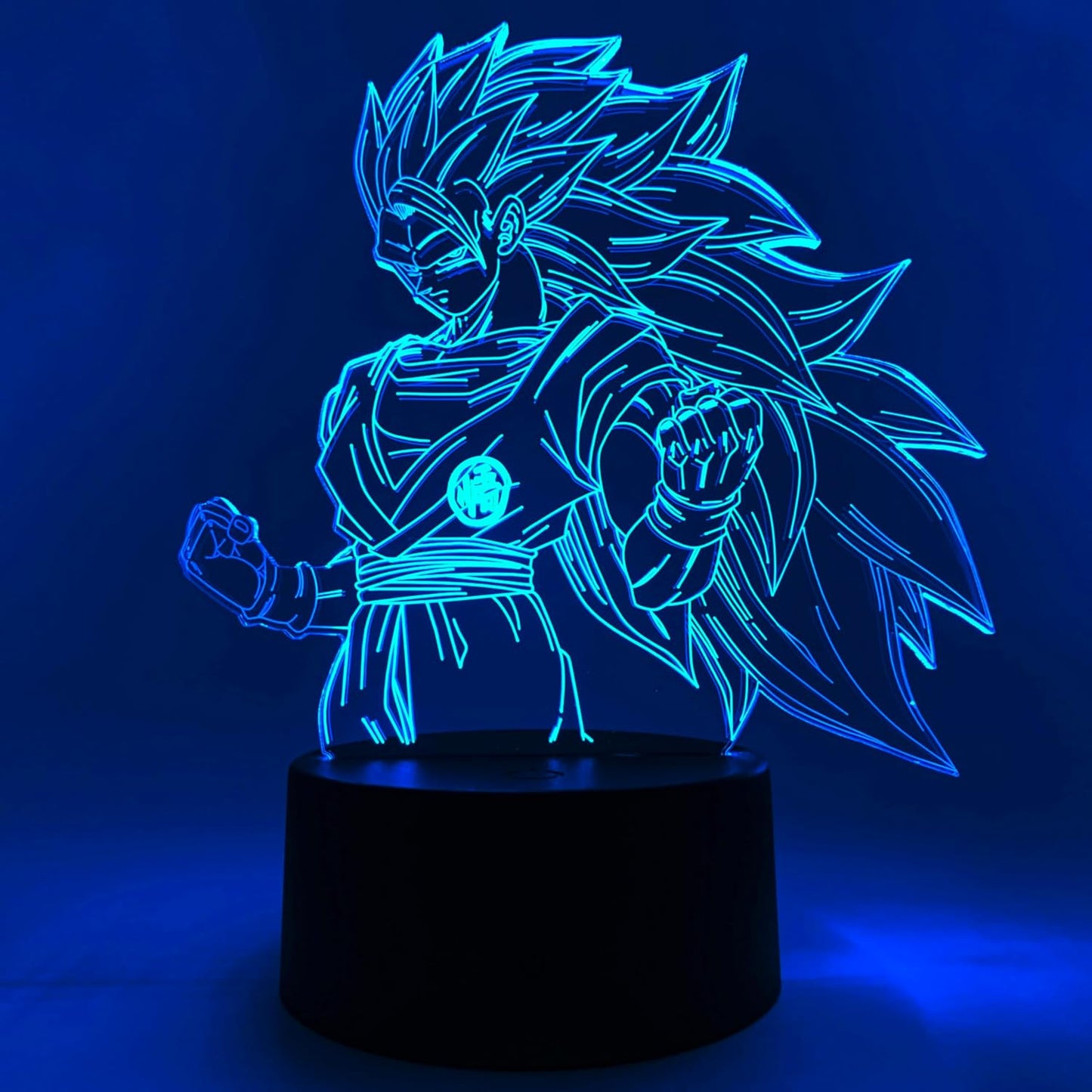 Otaku Lamps Super Saiyan 3 Goku Dragon Ball Super - 16 Color RGB LED Night Light | 3D Anime Room Décor Gift