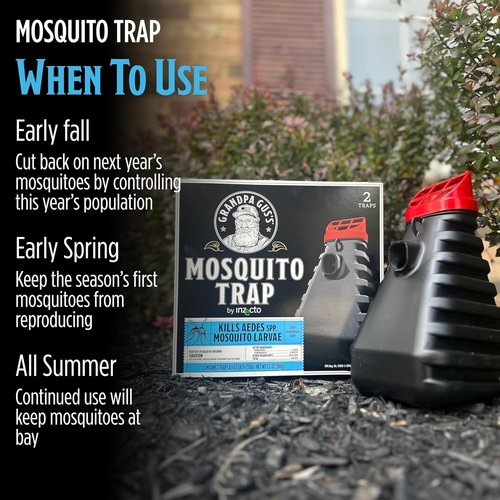 Grandpa Gus's Mosquito Trap - Water-Activated Bug Killer for Backyard & Patio | 2 Pack, 1,500 Sq Ft Coverage