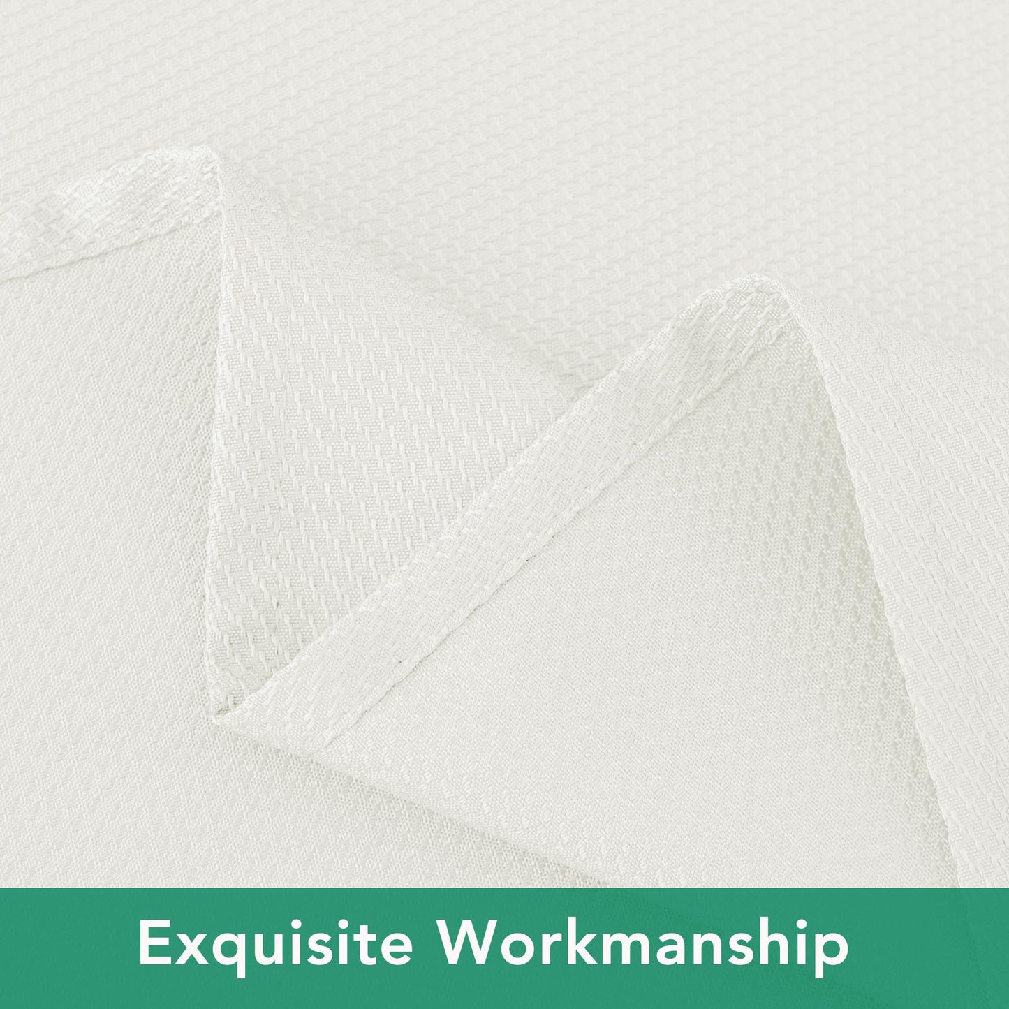 Biscaynebay Textured Fabric Tablecloths 90x132 Inches Rectangular, Ivory Water Resistant Tablecloths for Dining, Kitchen, Wedding, Parties etc. Machine Washable