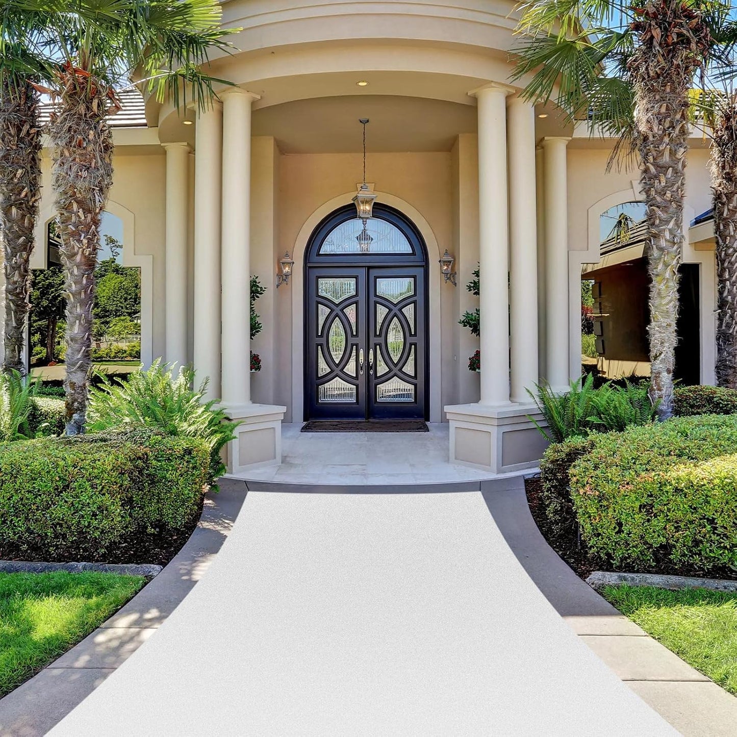 Boao 20 x 2.3 ft Neoprene Carpet Runner Reusable Plastic Floor Runner Non Slip Rubber Backed Rugs for Hallway Aisle Carpet Roll for Wedding Party Decor Prom Business Outdoor(White)