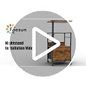 Faesun Nightstand with Charging Station & Swivel Top, 2 Drawers, Brown