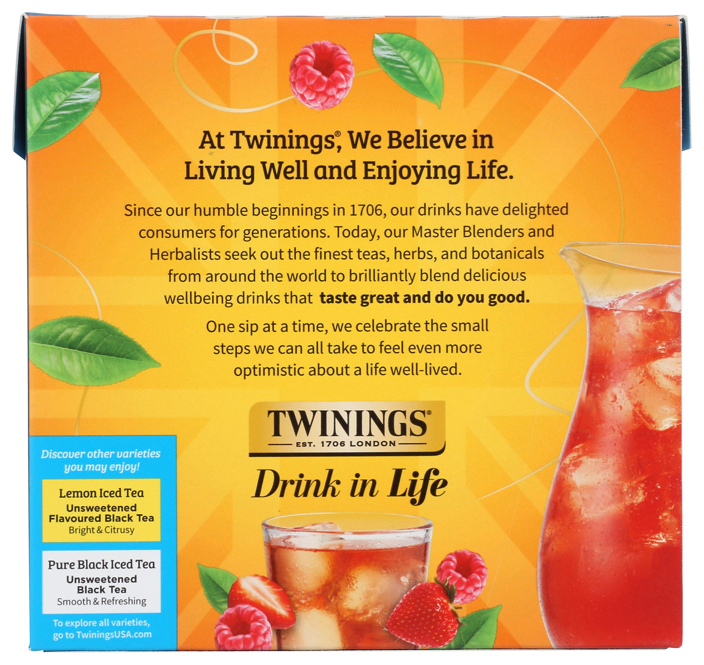 Twinings, Tea Iced Herbal Strawberry Raspberry, 72 Count