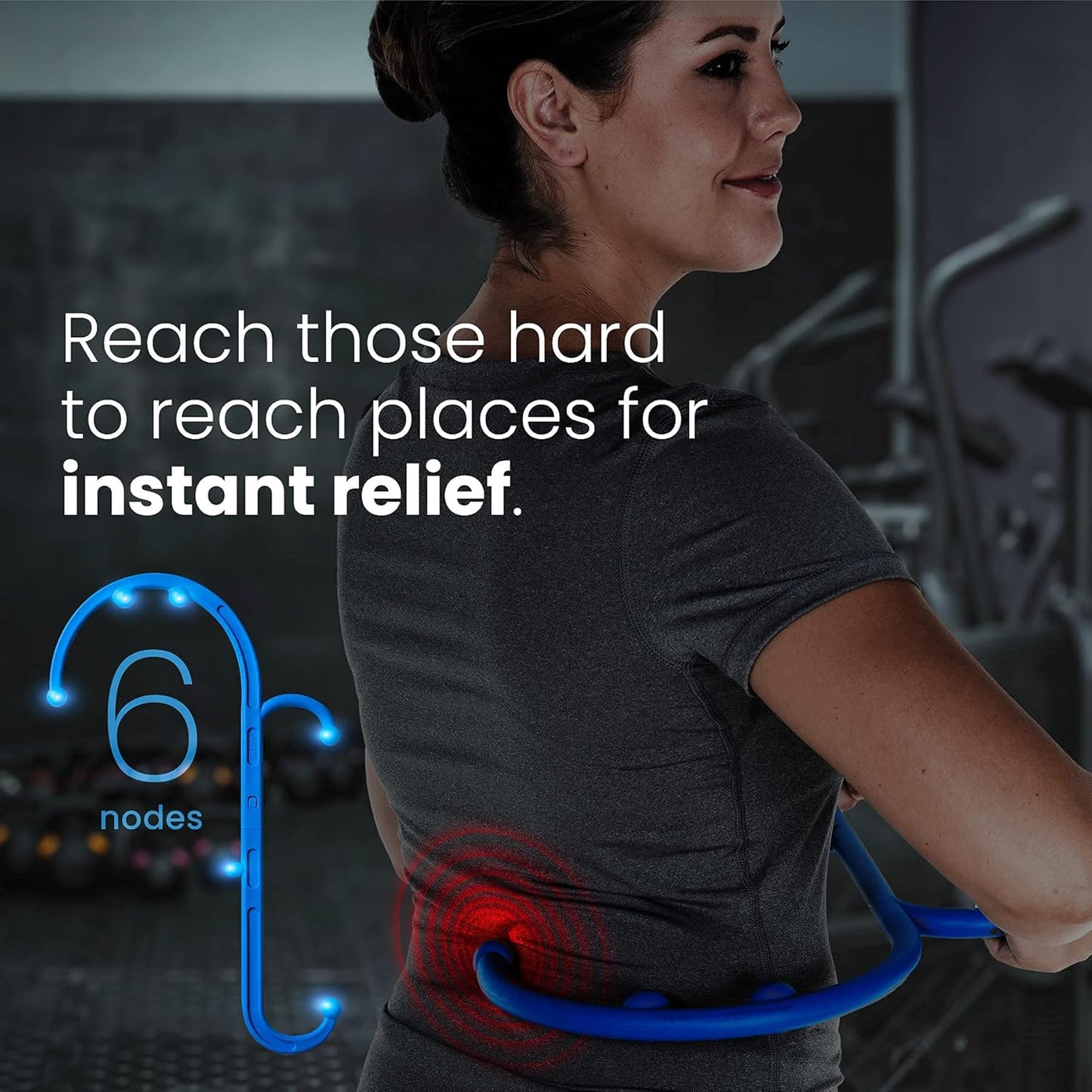 LiBa Back and Neck Massager - Handheld Trigger Point Therapy for Pain Relief | Blue Color, Ideal Gift for All
