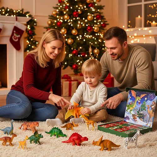 Dinosaur Advent Calendar 2025 - 24-Day Countdown with Realistic Figurines | Perfect Christmas Gift for Kids