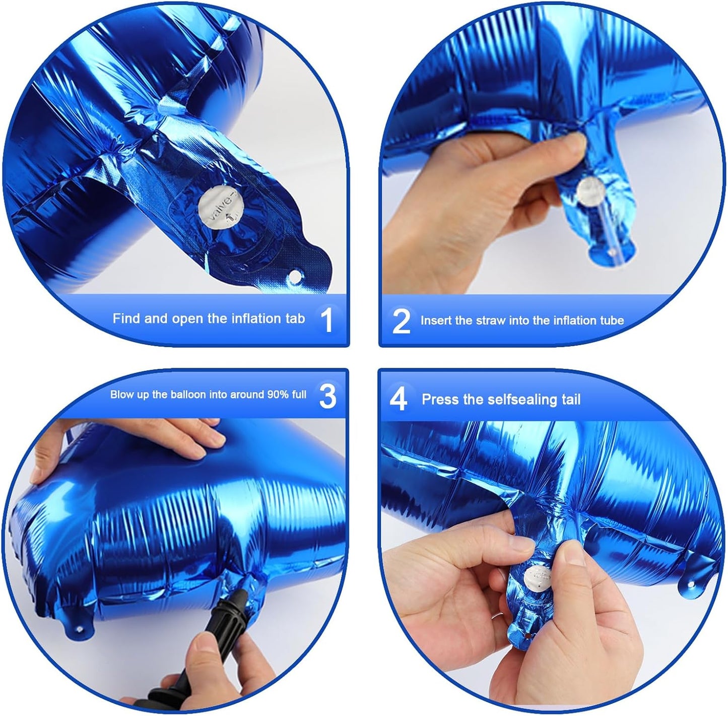 Large Number 5 Birthday Balloon - Navy Blue Foil Mylar | Perfect for 5th, 15th, 25th Celebrations