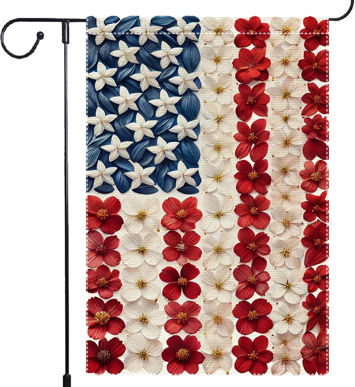 Patriotic Garden Flag by Memorial Day - Double-Sided Burlap Decoration for 4th of July | 12x18 Inch