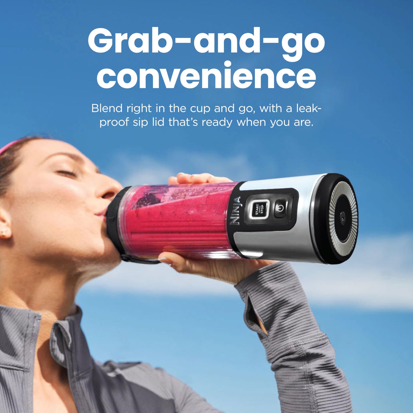 Ninja BC151NV Blast Portable Blender, Cordless, 18oz. Vessel, Personal Blender-for Shakes & Smoothies, BPA Free, Leakproof-Lid & Sip Spout, USB-C Rechargeable, Dishwasher Safe Parts, Denim Blue
