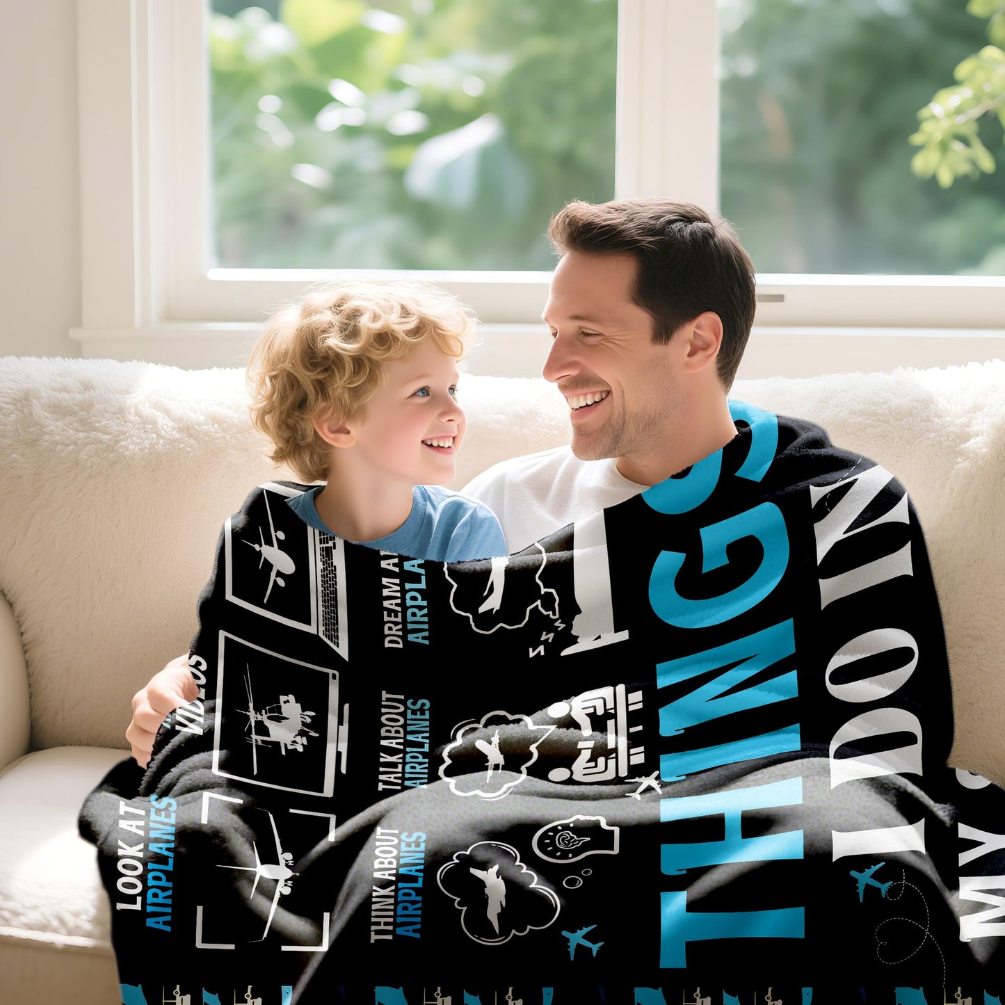 Airplane Throw Blanket, Aircraft Blanket, Pilot Gifts, Aviation Gifts for Men Boys Adults, Soft Flannel Plane Quilts, Airplane Decor, Lightweight Throw for Bed, Sofa, Outdoors, 40"x50" for Kids