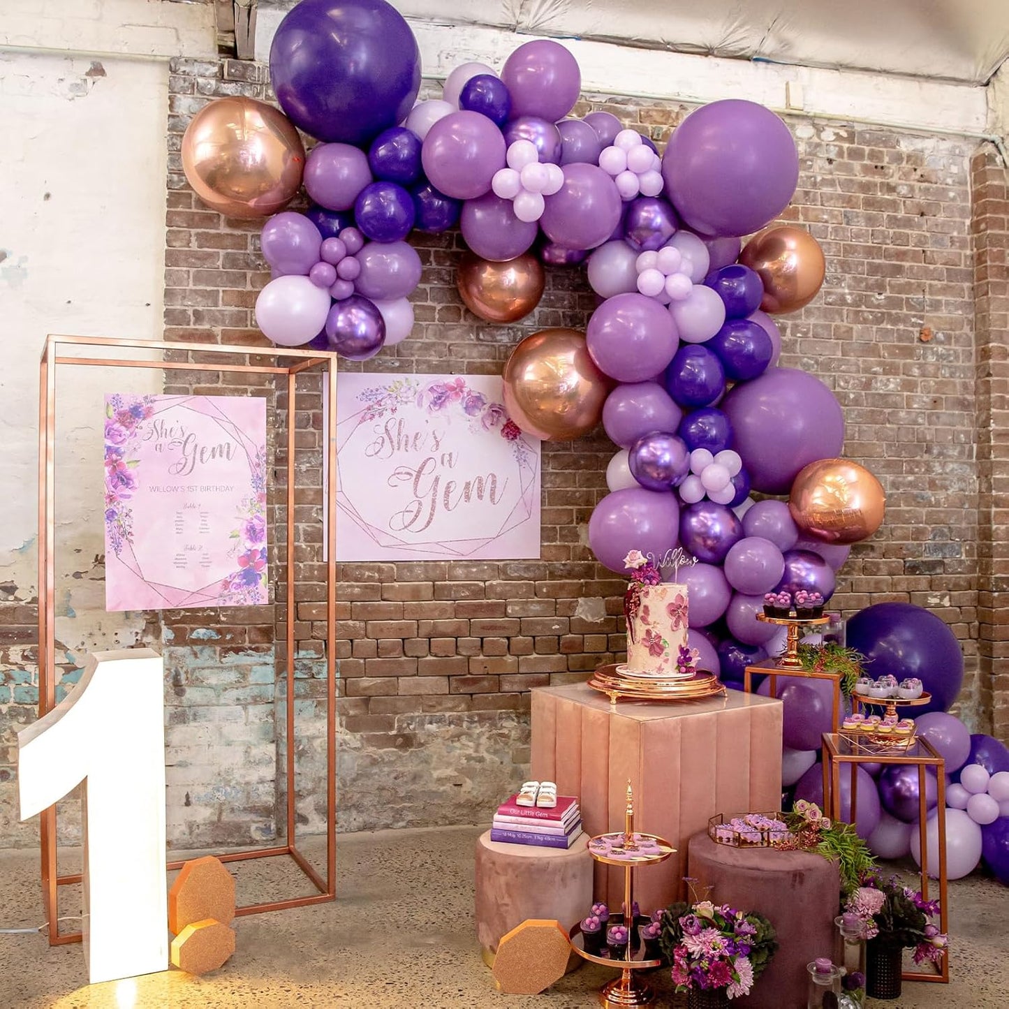 PartyWoo Dark Purple Balloons - 152-Piece Royal Purple Balloon Arch Kit for Birthday & Baby Showers
