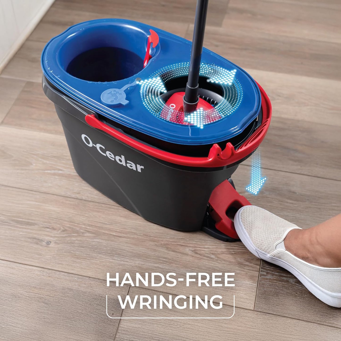 O-Cedar RinseClean Spin Mop System - Effortless Cleaning with Water | Eliminates 99% of Bacteria