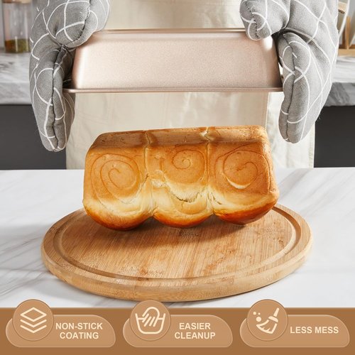 HONGBAKE 10-Piece Bakeware Set | Nonstick Baking Pans with Wider Grips - Champagne Gold