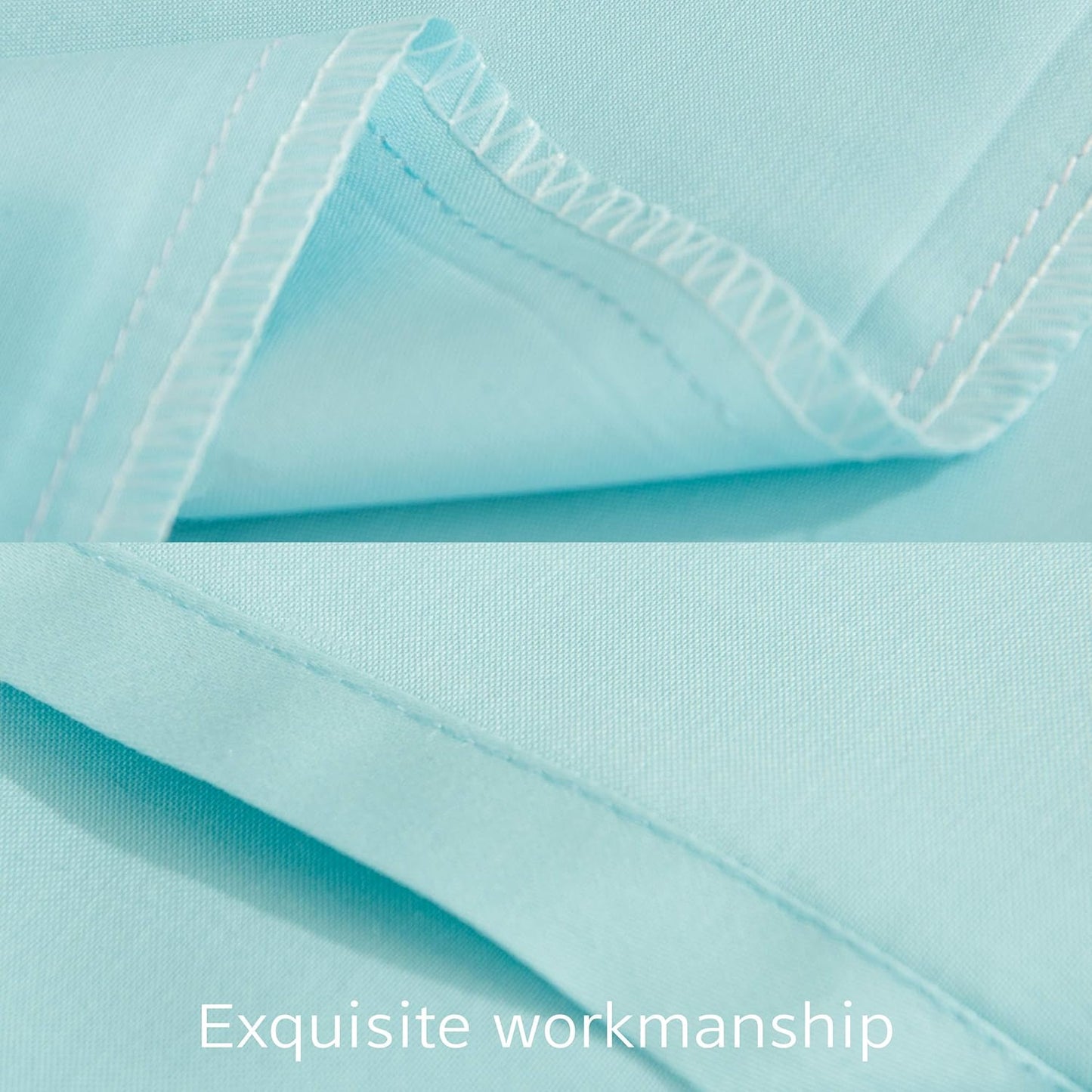 NTBAY Egyptian Cotton Pillowcases - Soft & Breathable 500 Thread Count | Set of 2, Aqua 20x30