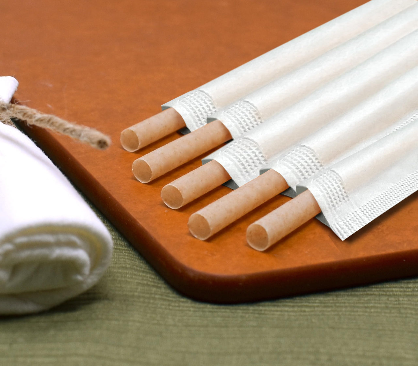 EcoPreps Biodegradable Sugarcane Straws, Plastic-Free Individually Wrapped Straws | 300 Count, 100% Compostable, Eco-Friendly Drinking Straw | 7.8” Sugar Fiber Disposable Straw, Packed in Paper Wrap