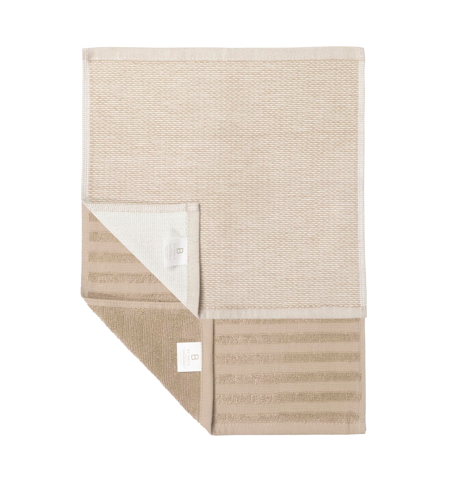 Bumble Premium Dish Cloths 13"x13" (6 Pack) | 100% Natural Ring Spun Cotton | 400 GSM | Highly Absorbent & Soft |Yarn Dyed & Solid Dyed Terry Dish Cloth Set - Tan