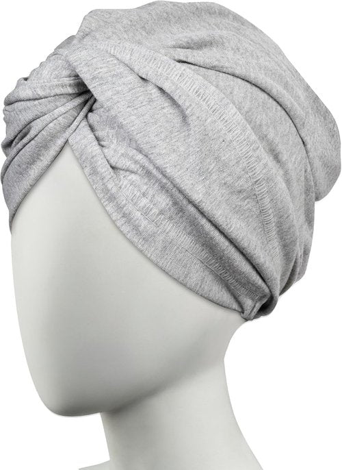 Conair Cotton Hair Towel Wrap - Fast Drying Ultra-Absorbent Turban for All Hair Types | Gray